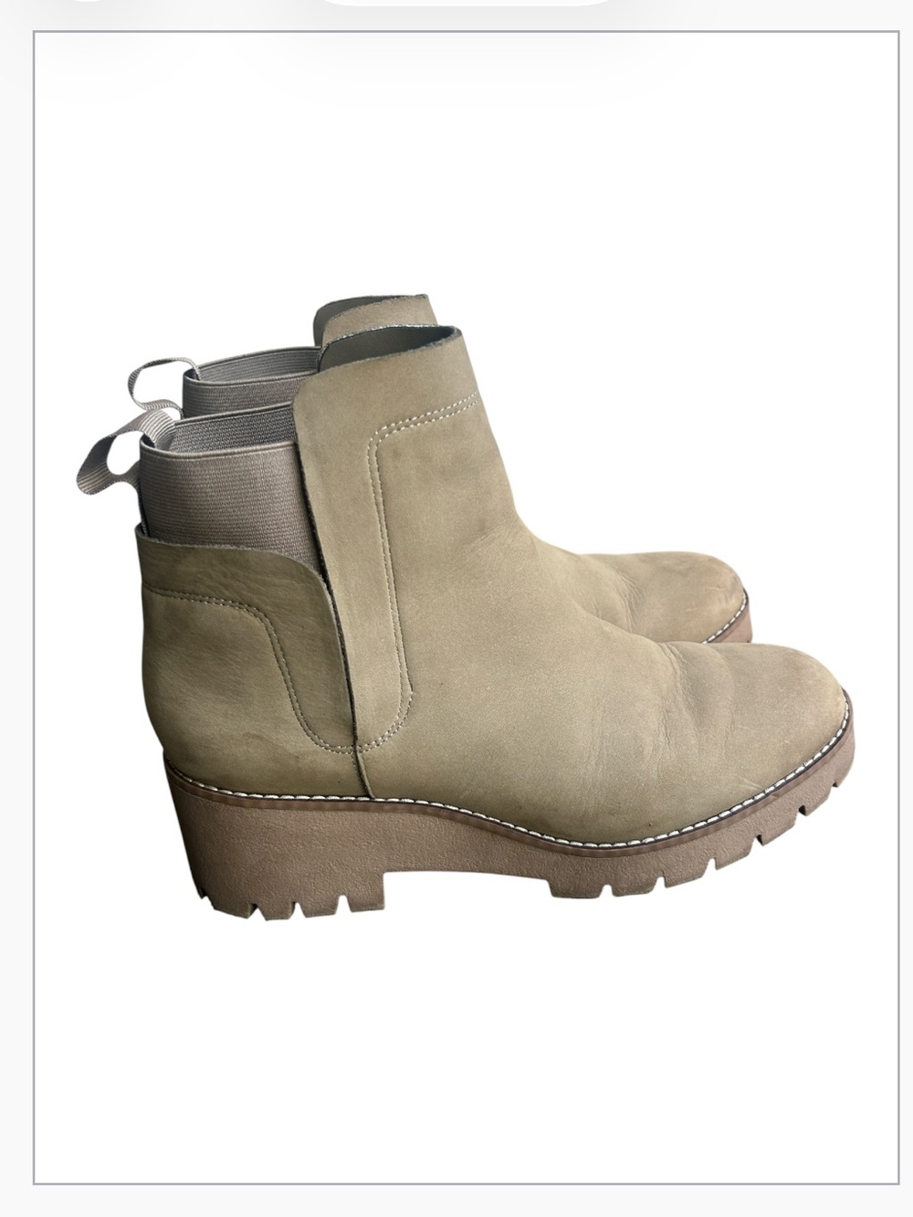 Blondo Danika Waterproof Nubuck Lug Sole Ankle Boots Mushroom Size 10